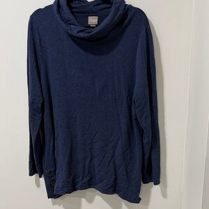 Chico's Deep Blue Cowl Neck Sweater Size 3